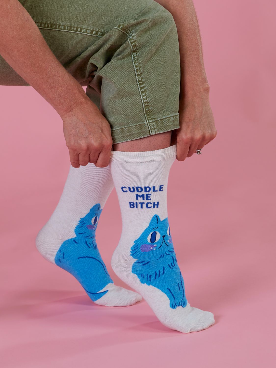 Women's Crew Socks Cuddle Me Bitch