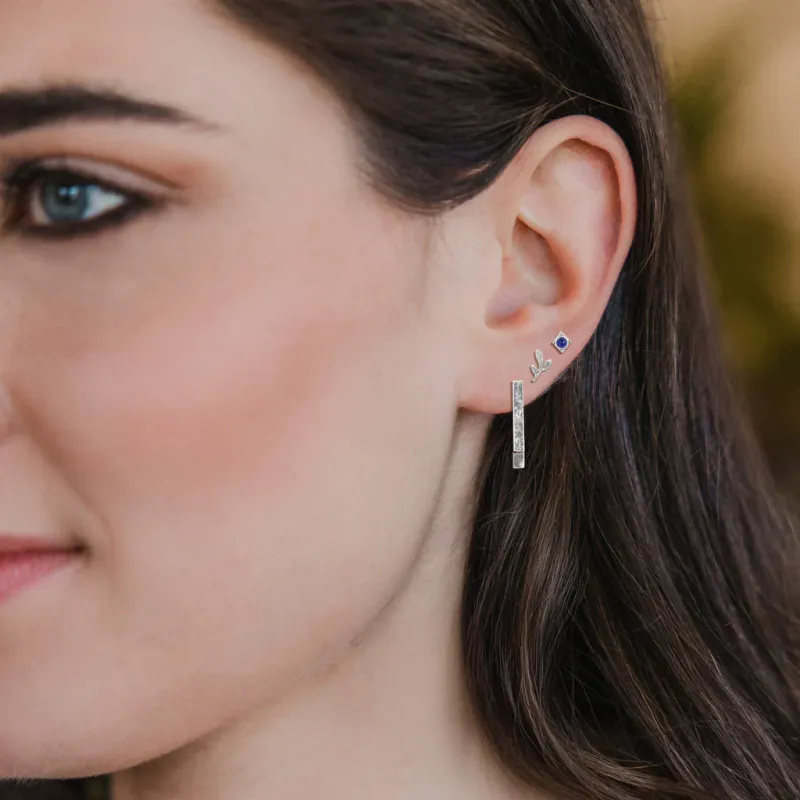 Studio Trio Ear Jacket Set Mountain Leaf Lapis/Silver