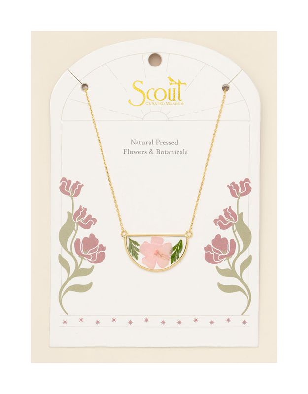 Pressed Flower Necklace Cherry Blossom