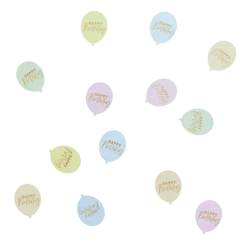 Pastel "Happy Birthday" Balloon Table Scatter
