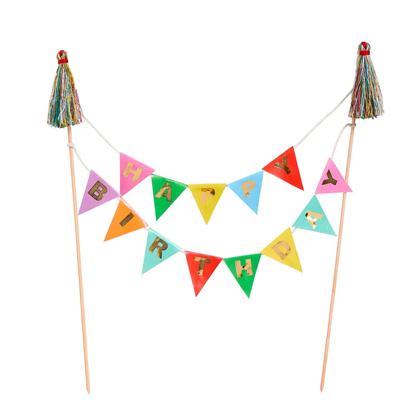 Happy Birthday Bunting Card Cake Topper &amp; Thread