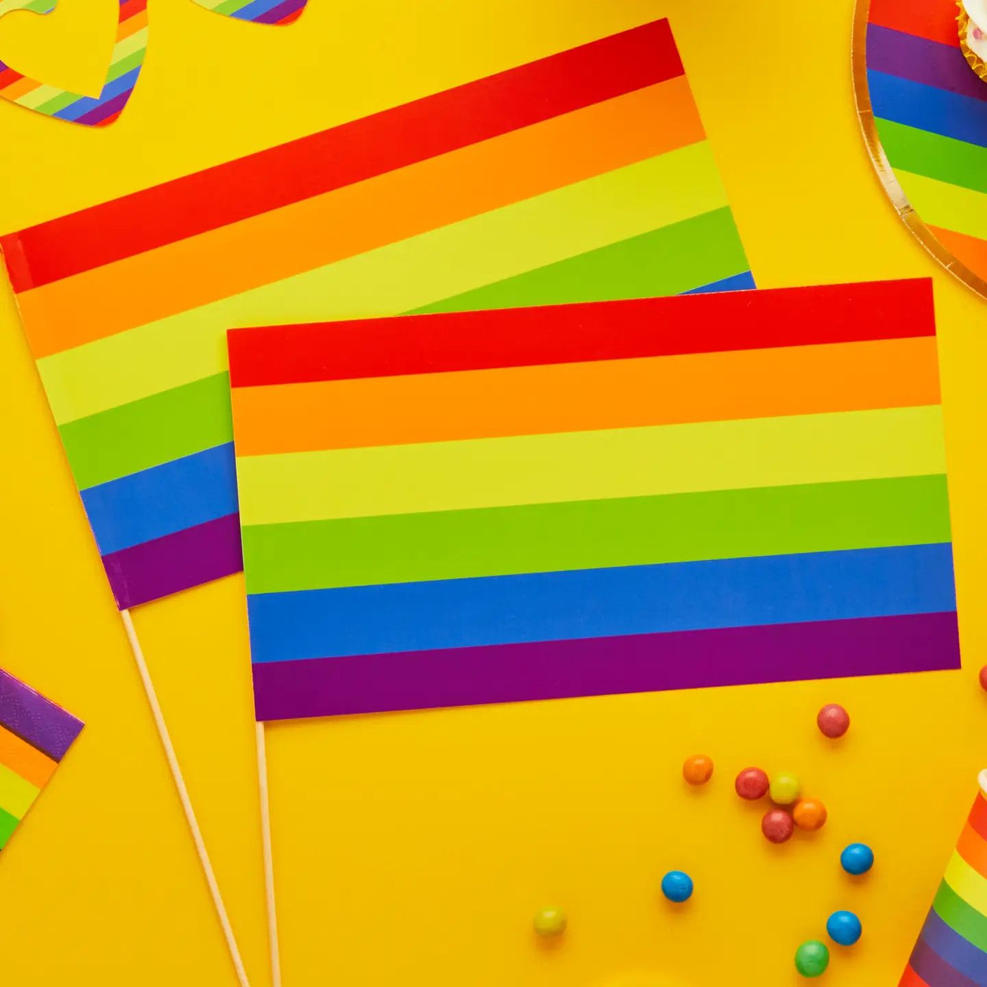Rainbow Paper Flags 6 Pack