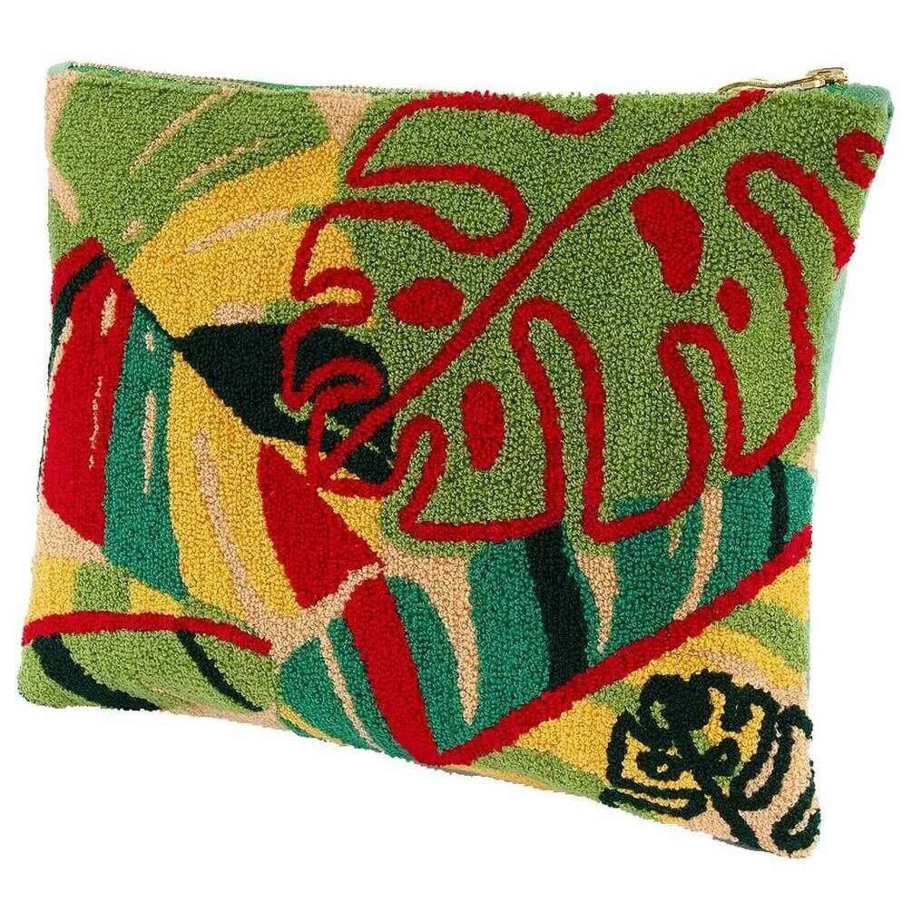 Tufted Pouch Exotic Leaves