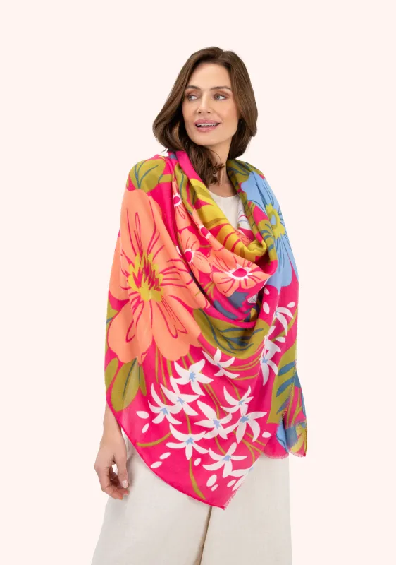 Printed Scarf Hedgerow Honey Bees