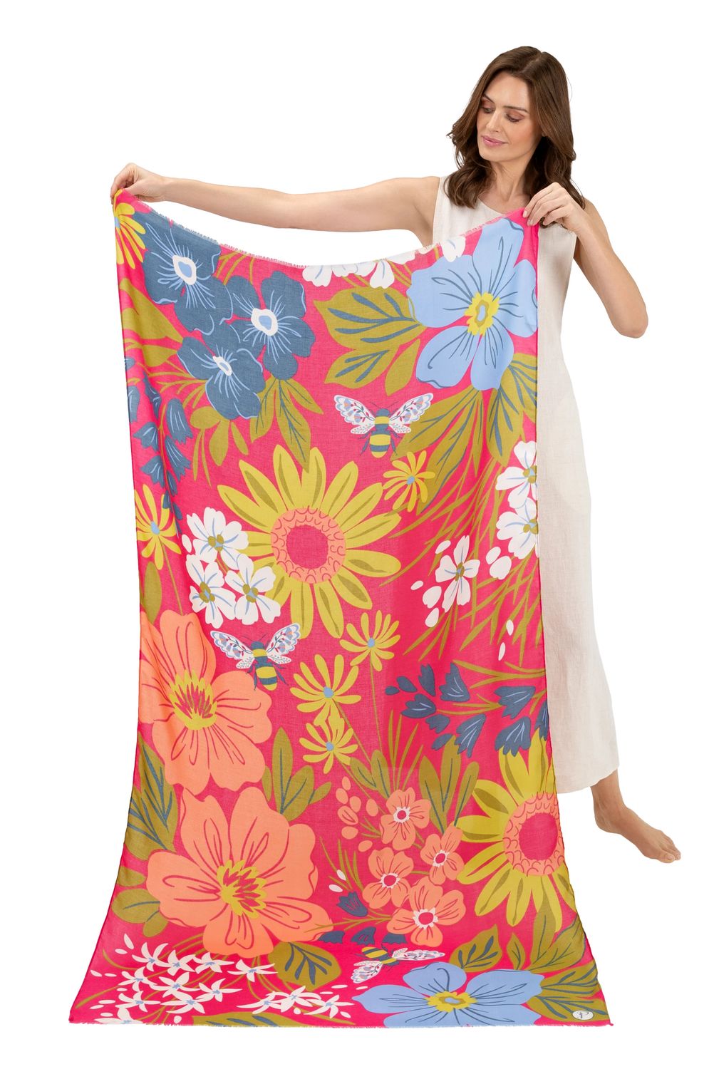 Printed Scarf Hedgerow Honey Bees