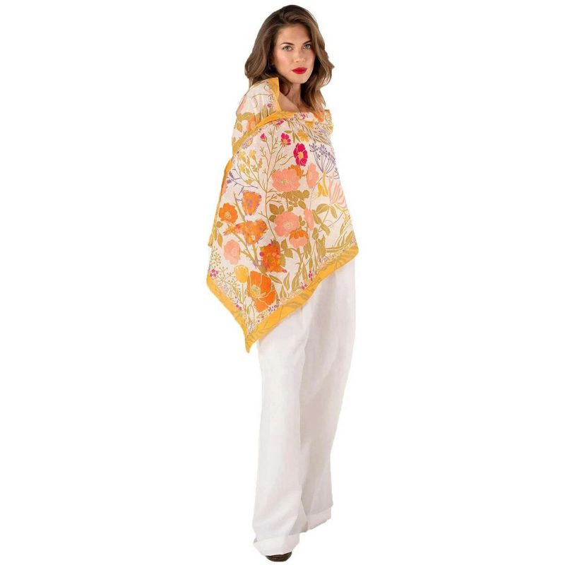 Printed Cotton Scarf Birds In Bloom