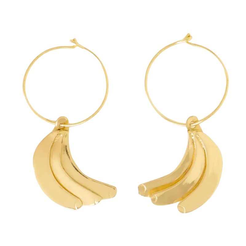 Loretta Banana Hoop Earrings Brass