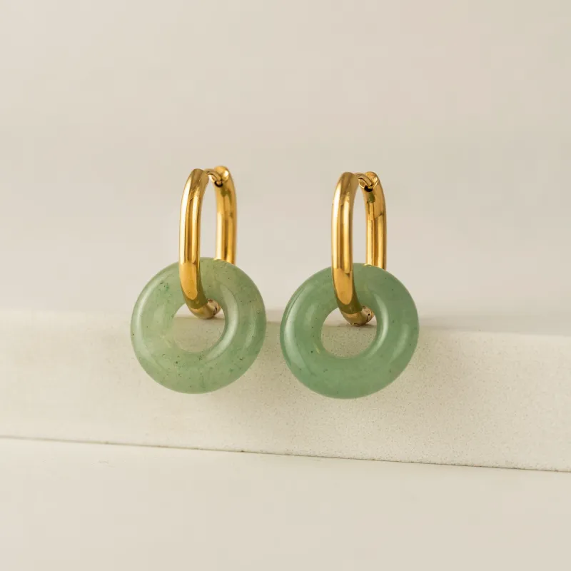 Thames Hoop Mint Waterproof Earrings