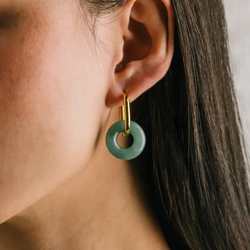 Thames Hoop Mint Waterproof Earrings