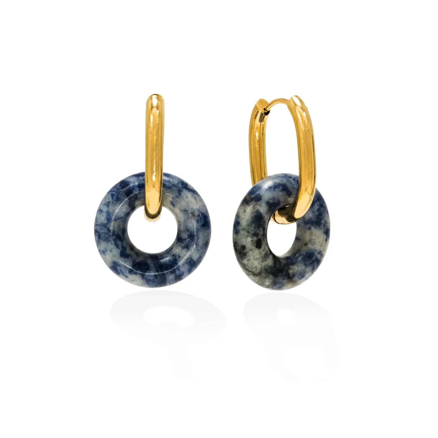 Thames Hoop Blue Waterproof Earrings
