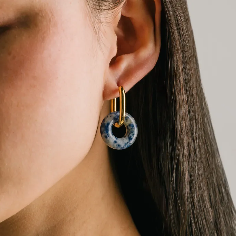 Thames Hoop Blue Waterproof Earrings