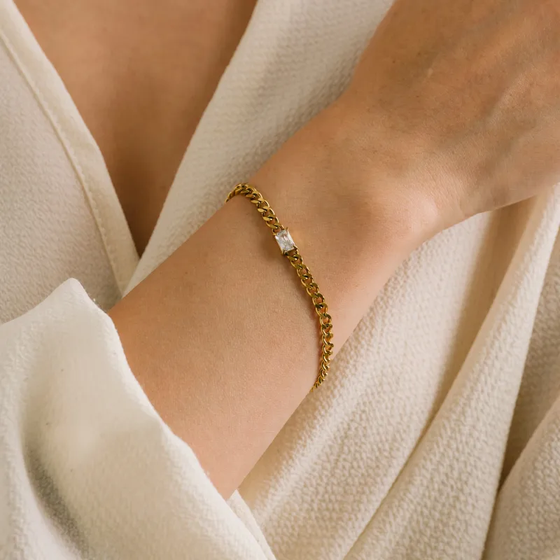 Zyra Curb Chain Waterproof Bracelet