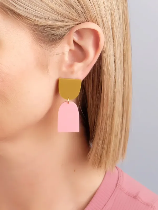 Cinch Earrings Ochre Pink