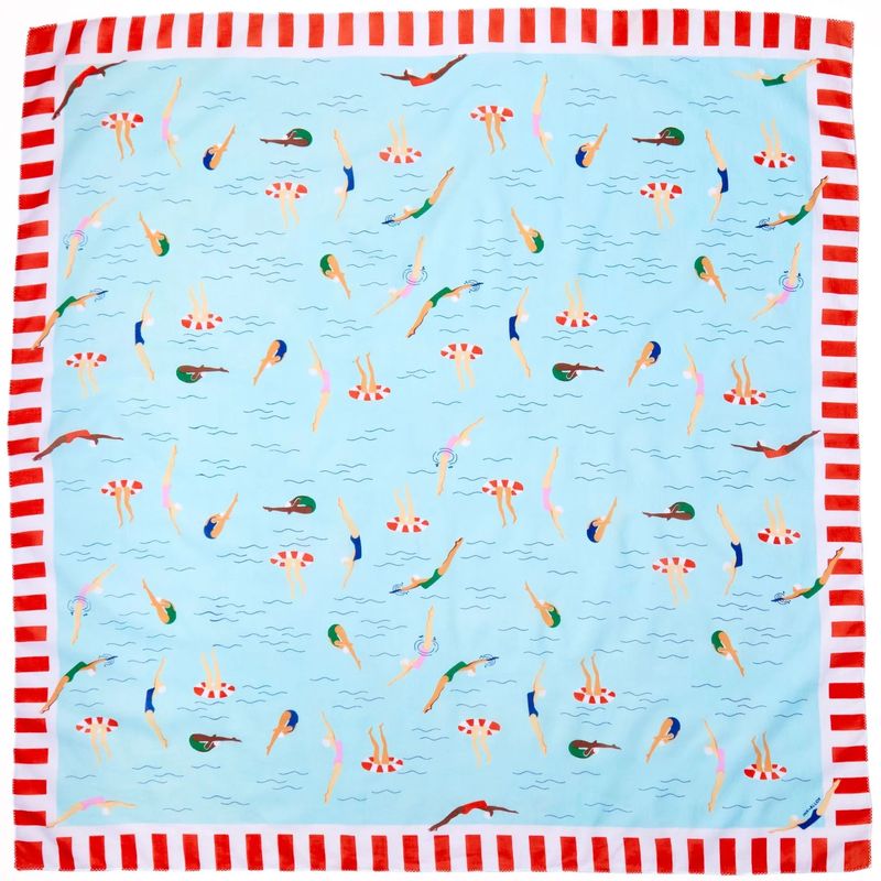 Olivia Square Scarf Swimmer Print