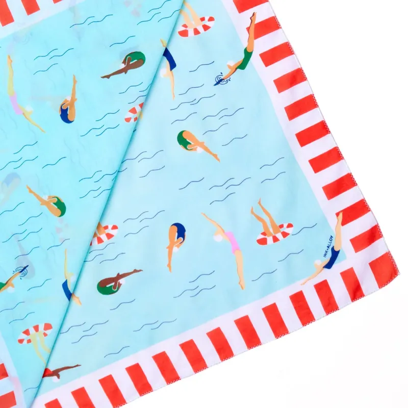 Olivia Square Scarf Swimmer Print