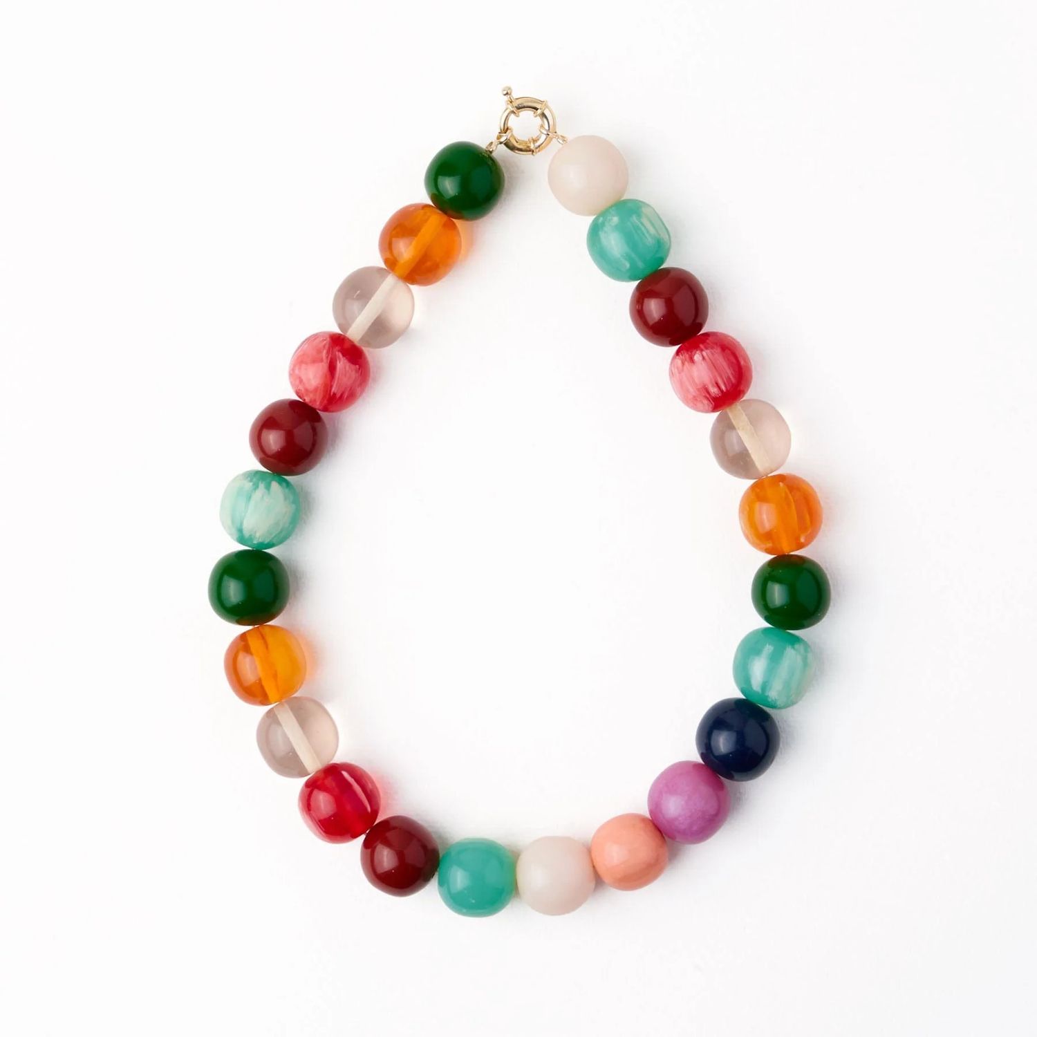 Iris Large Resin Bead Necklace Multi Coloured