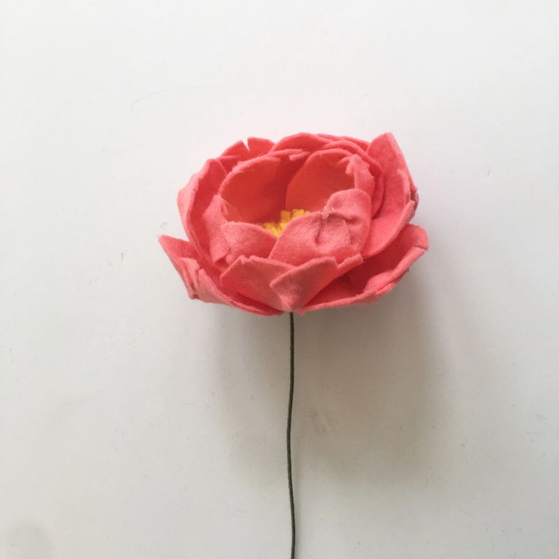 Peony Felt Flowers Coral