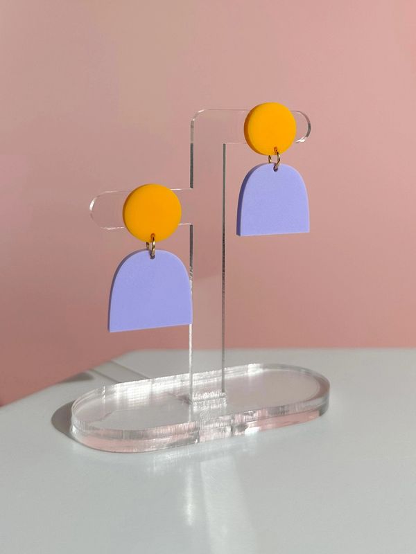 Lad Earrings Mango Orange Pastel Lilac