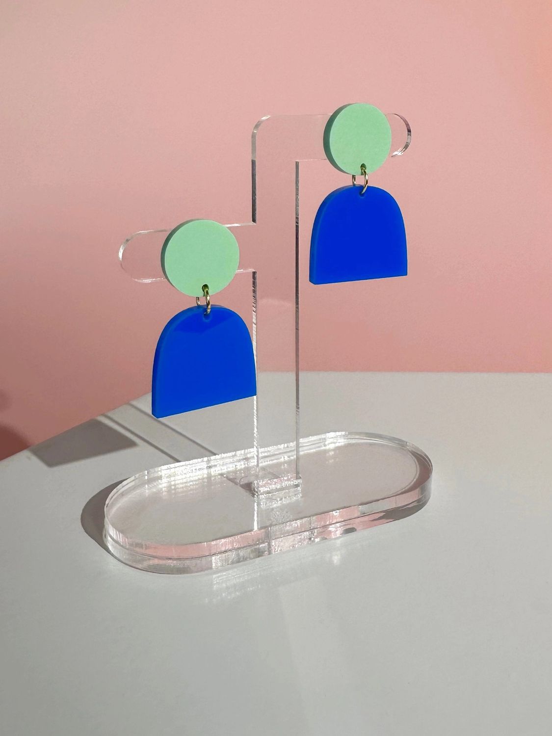 Lad Earrings Mint Cobalt