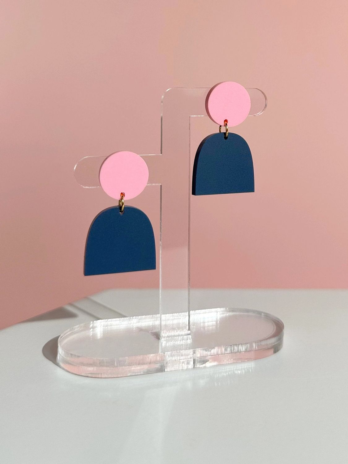 Lad Earrings Pink Navy