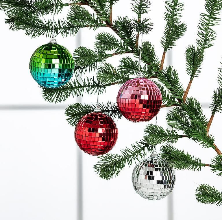 Mirror Disco Ball Ornament Ombre Green/Blue