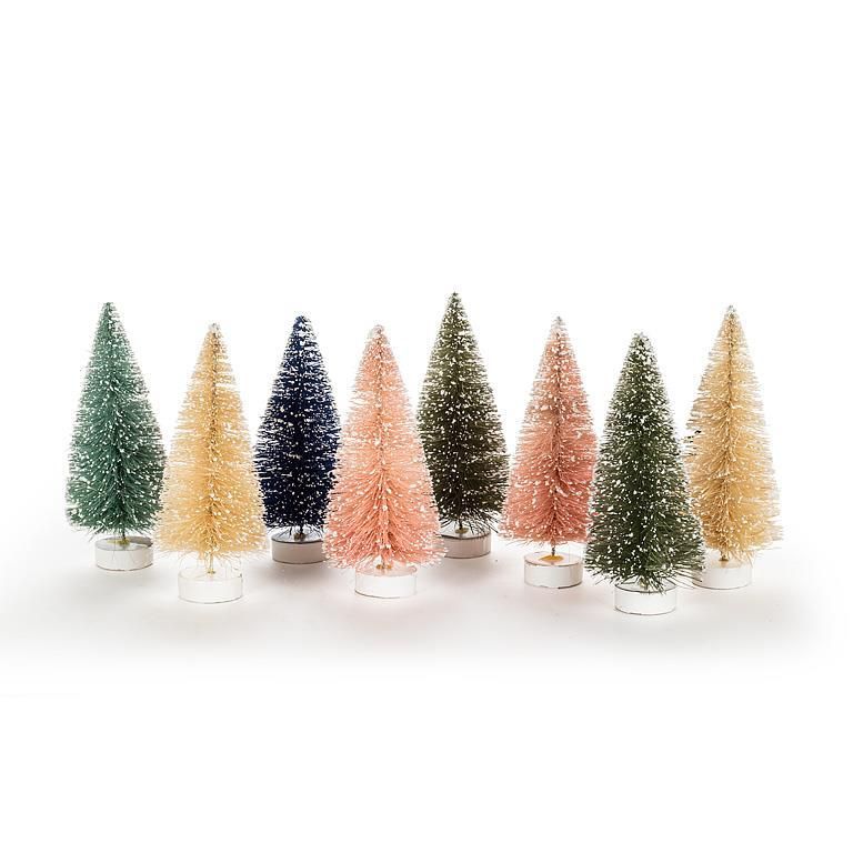 Pastel Bottle Brush Trees Set of 8
