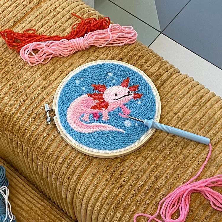 Punch Needle Kit Axolotl