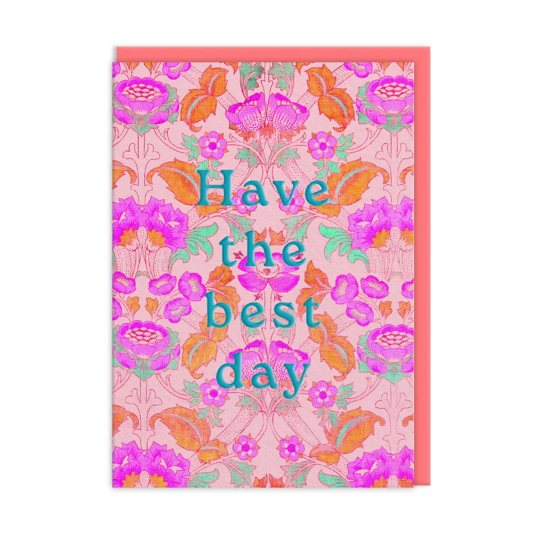 Neon Floral Pink Arts &amp; Crafts Greeting Card