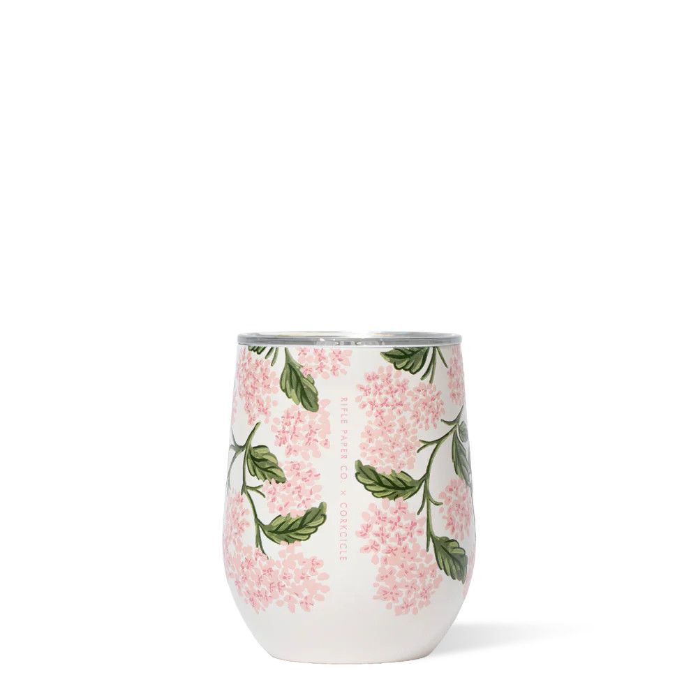 Stemless 12oz Rifle Paper Co.  Pink Hydrangea
