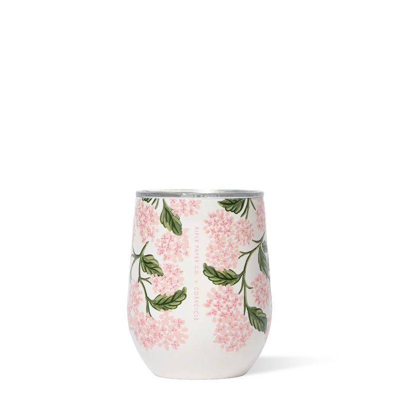 Stemless 12oz Rifle Paper Co.  Pink Hydrangea