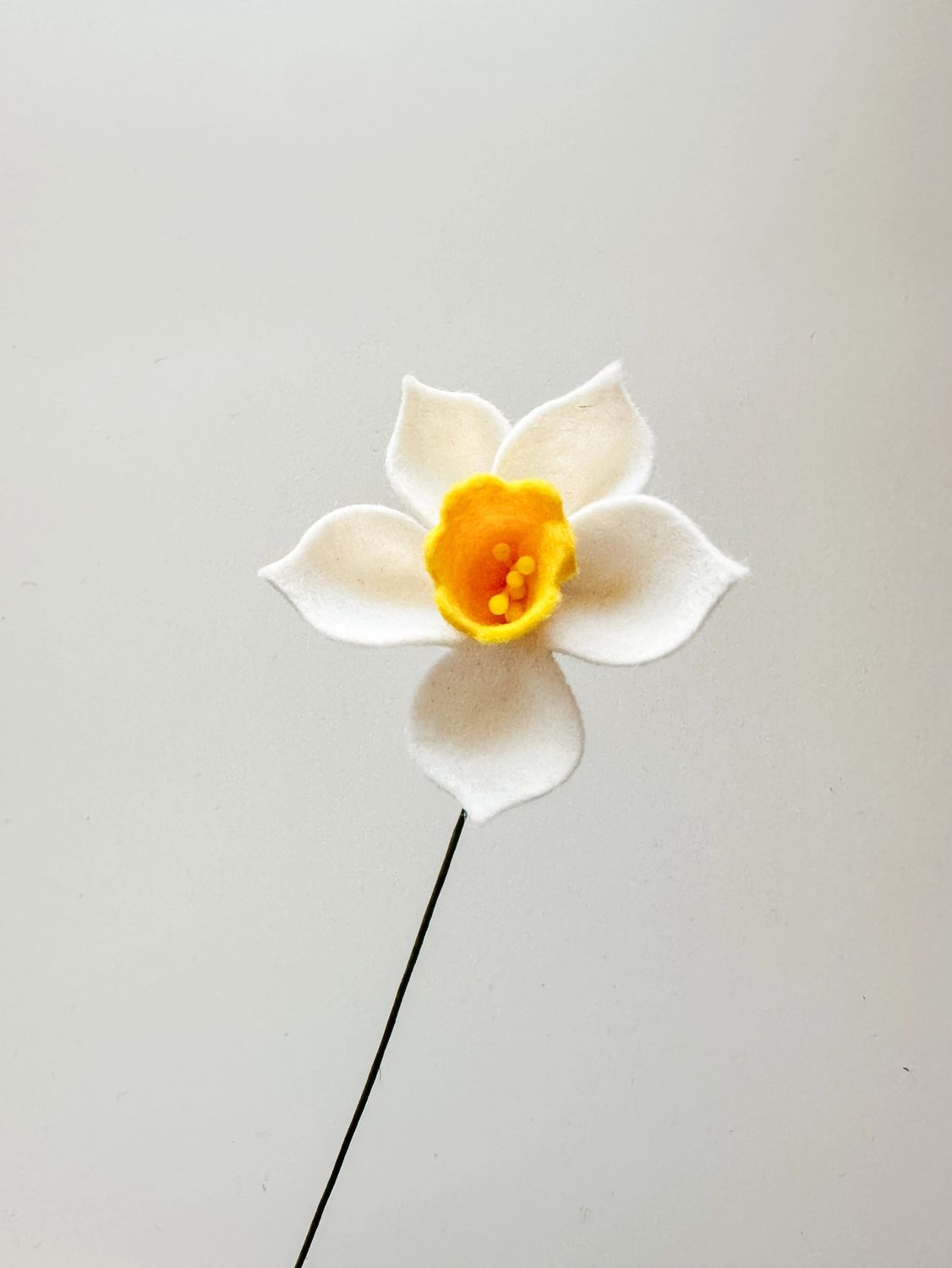 Felt Flower Petite Daffodil Single Stem