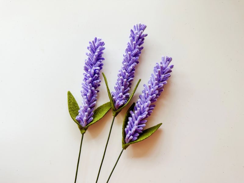 Felt Flower Lavender Single Stem