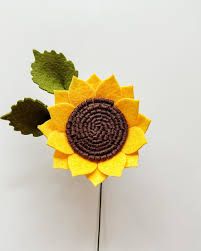 Felt Flower Sunflower Single Stem