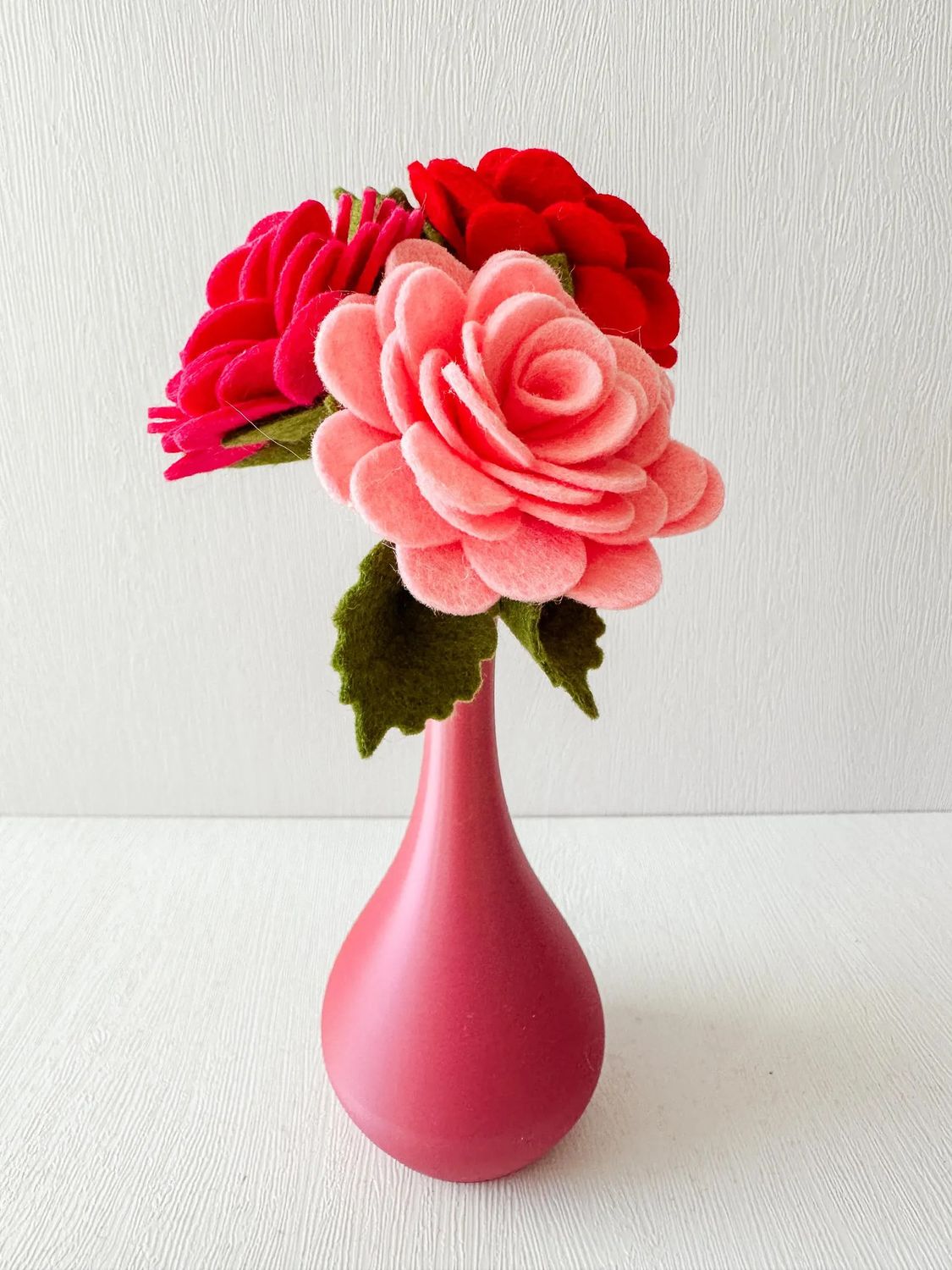 Felt Flower Ranunculus Single Stem Pink