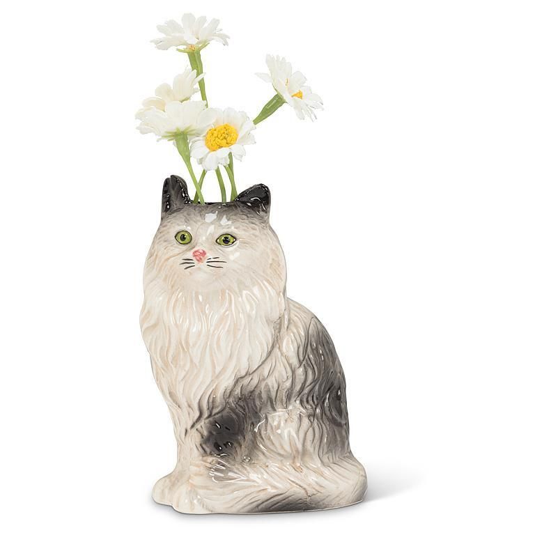 Sitting Persian Cat Bud Vase