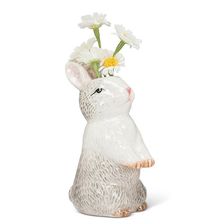 Sitting Cute Rabbit Bud Vase