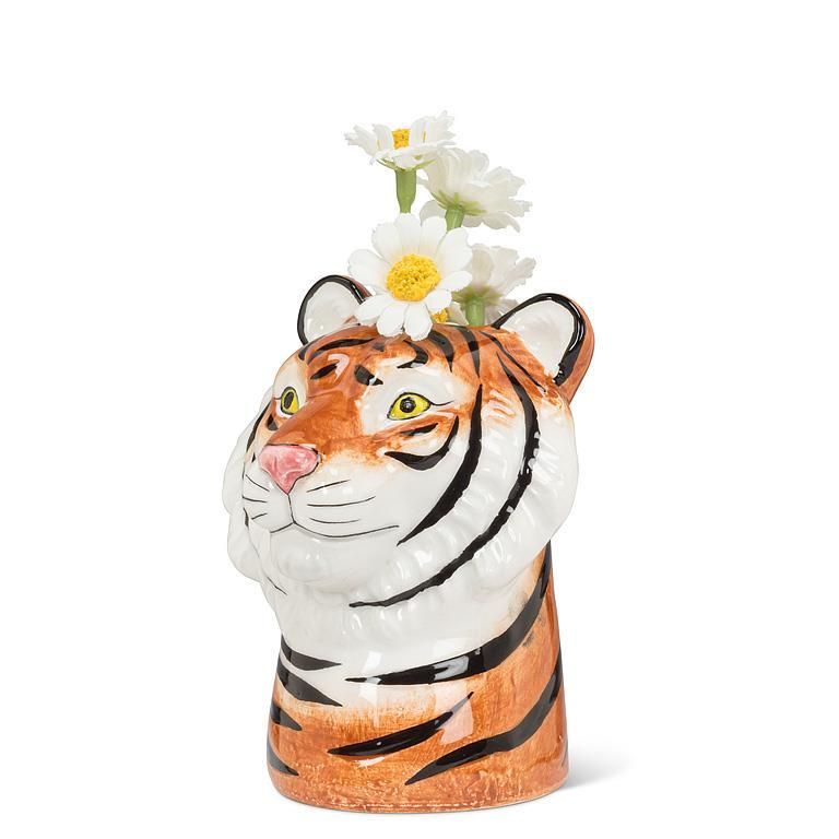 Majestic Tiger Head Bud Vase