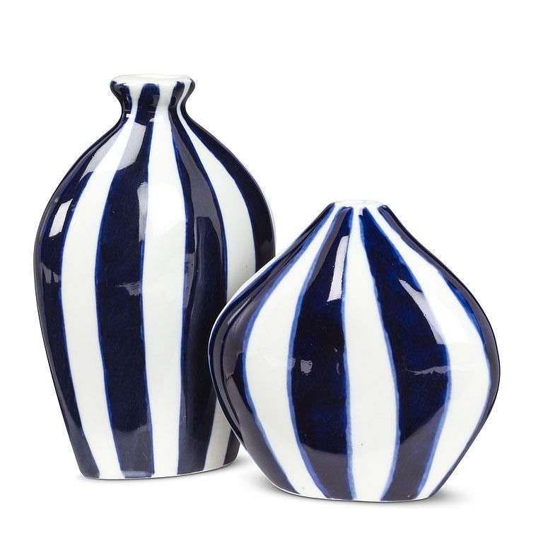 Medium Tall Striped Bud Vase