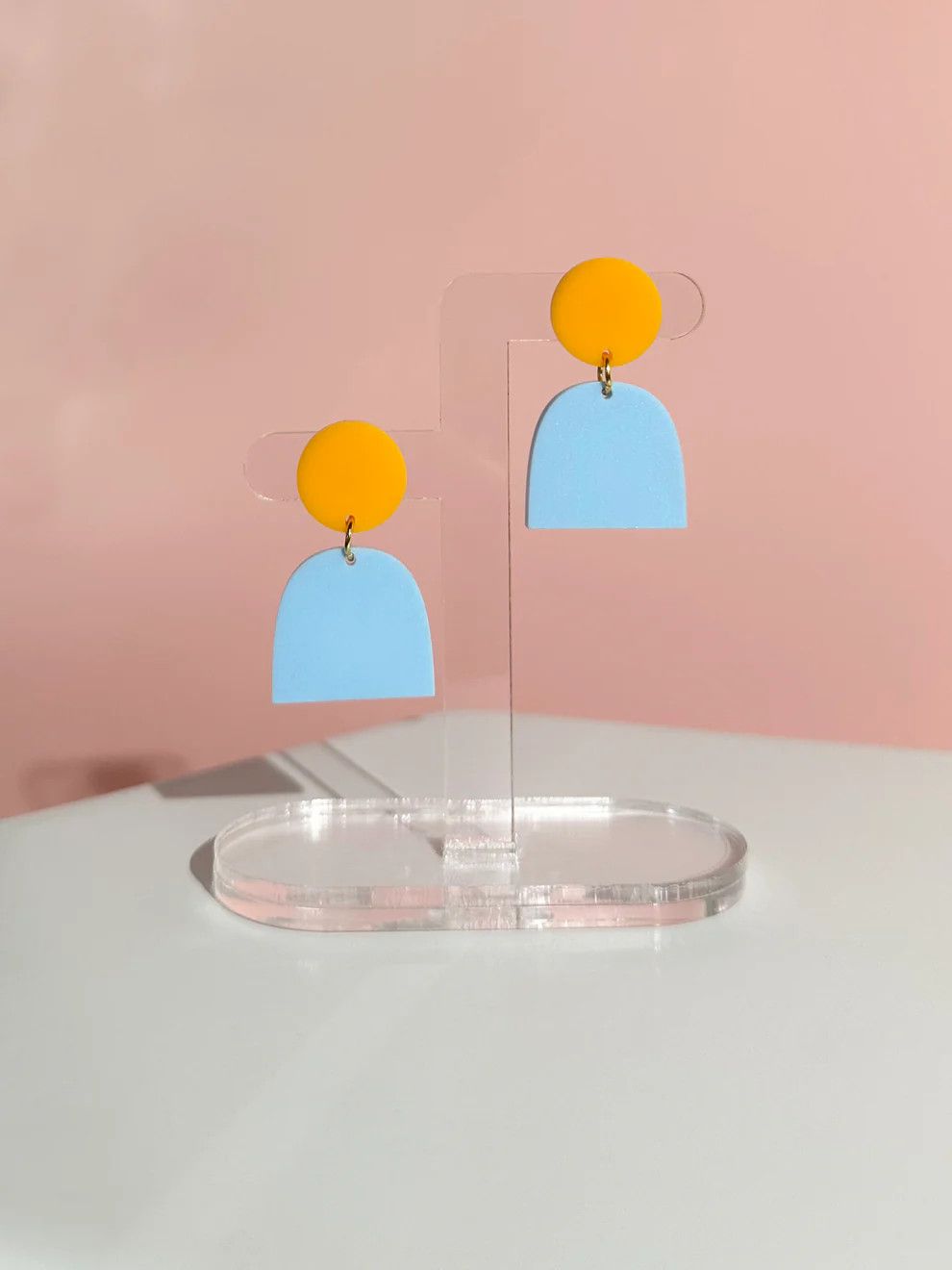 Lad Earrings Mango Orange Light Blue