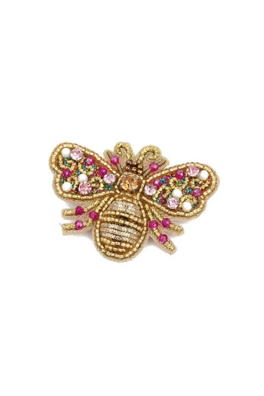 Pink Bee Brooch