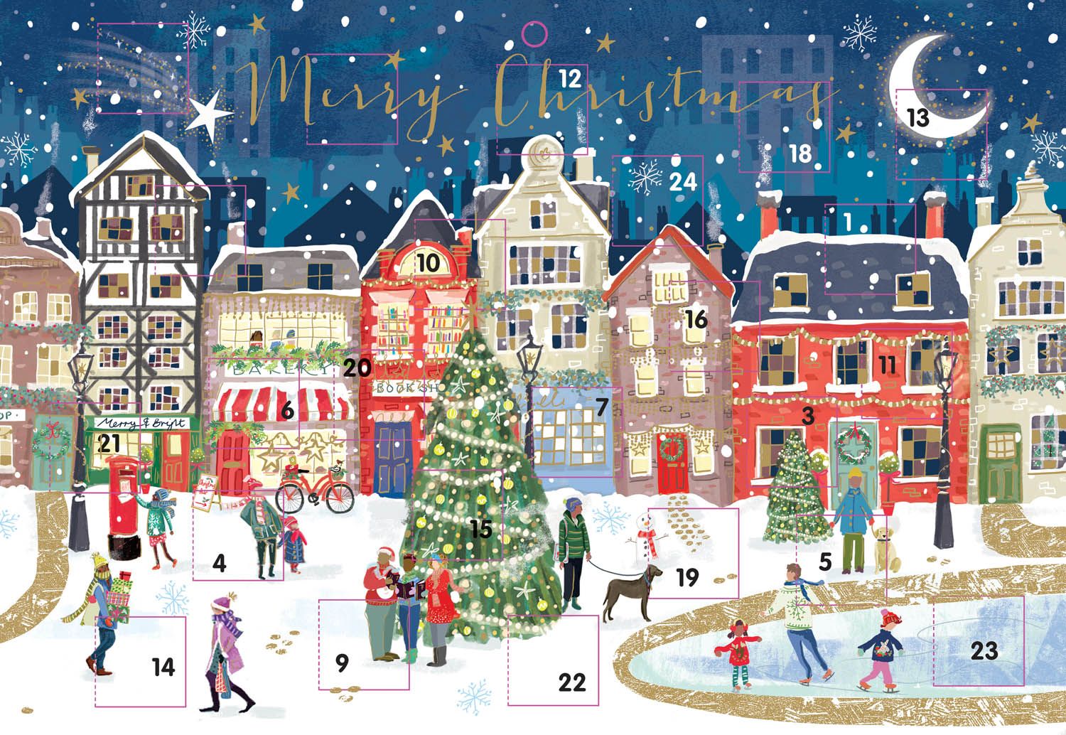 Large Advent Calendar Skating In Town