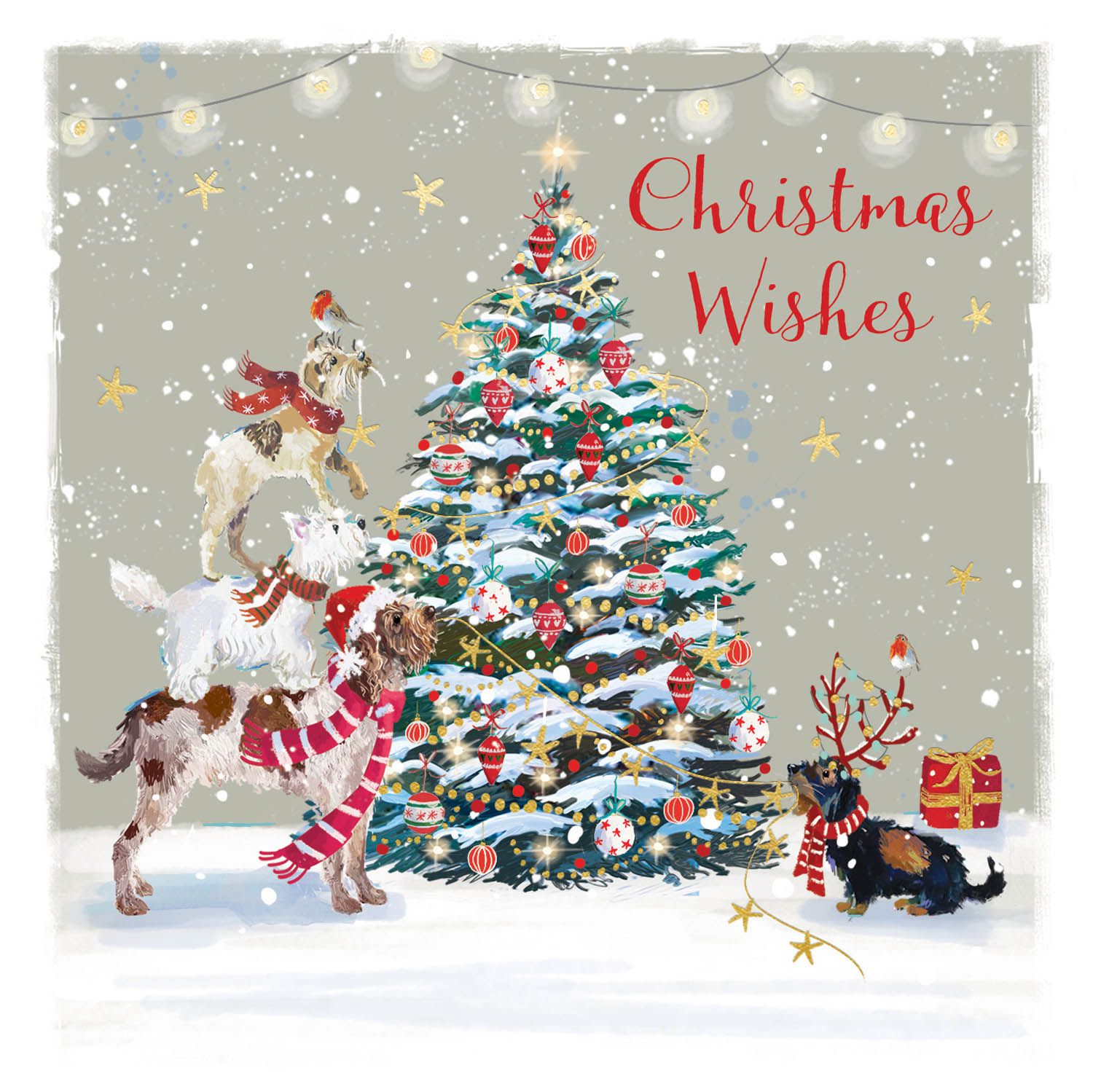 Boxed Christmas Cards Puppies Celebrating Christmas
