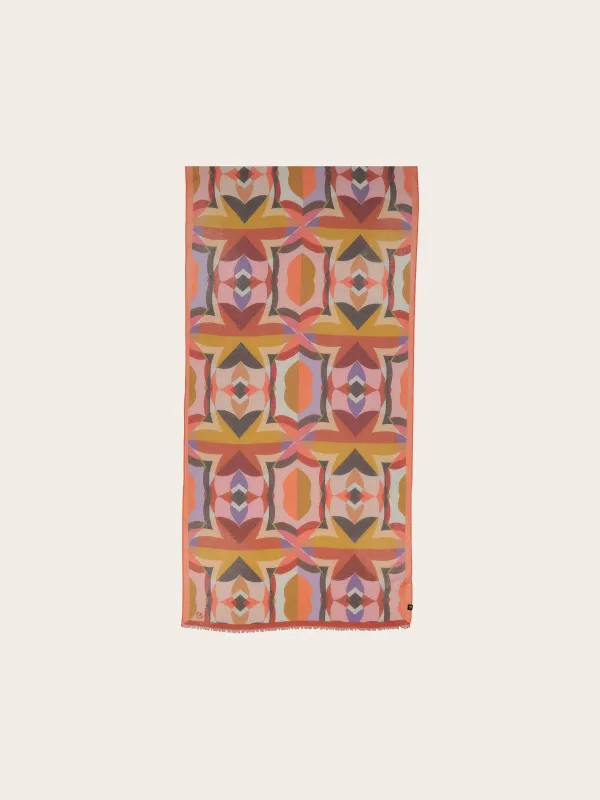Sustainability Edition - Stole with Retro Geometric Pattern - Bird of Paradise