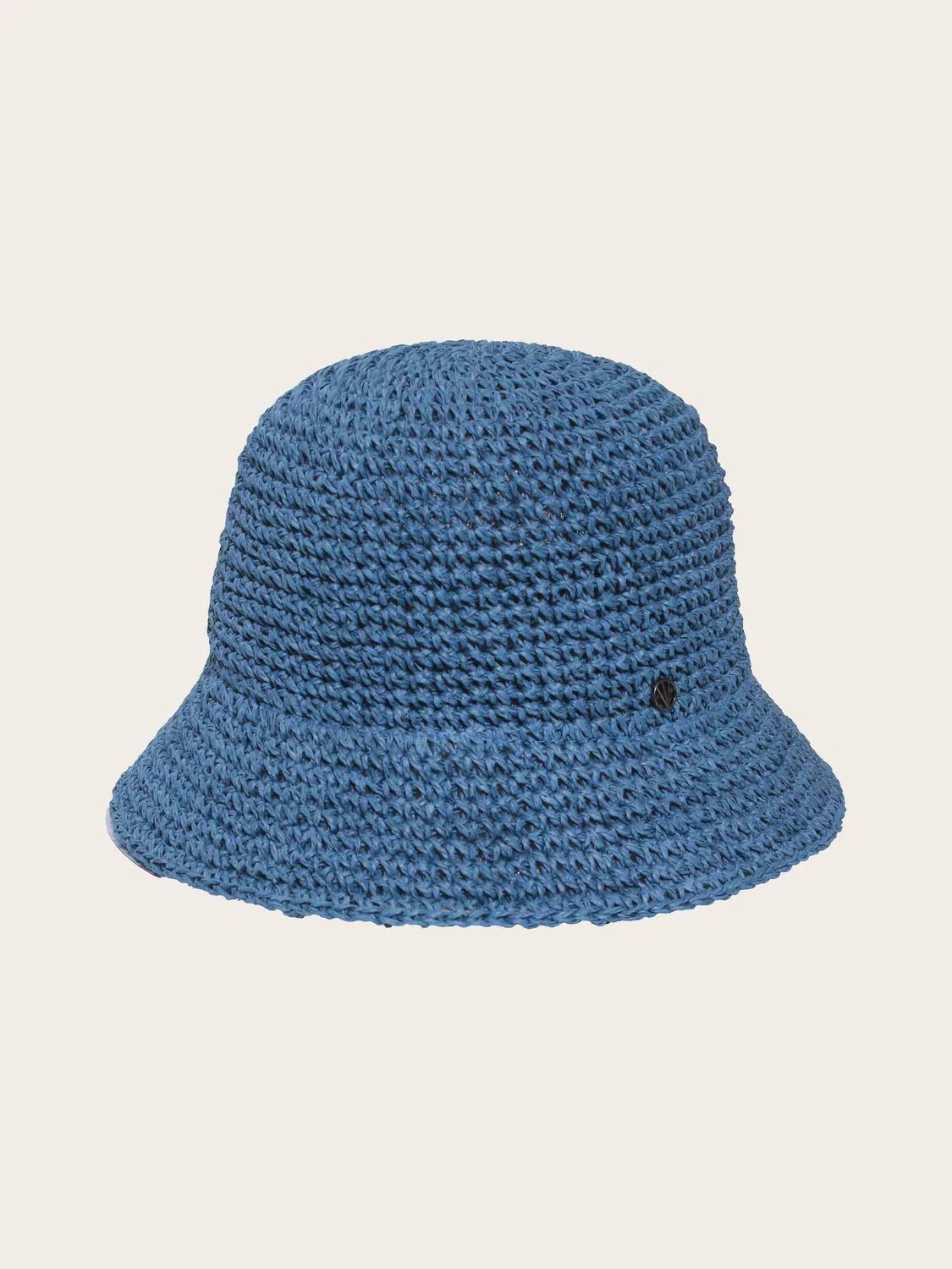 Small Brim Crocheted Bell Hat - Blue