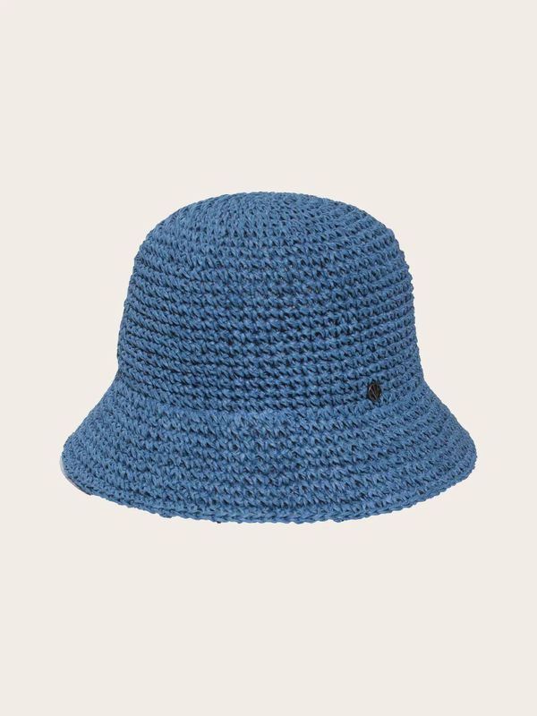 Small Brim Crocheted Bell Hat - Blue