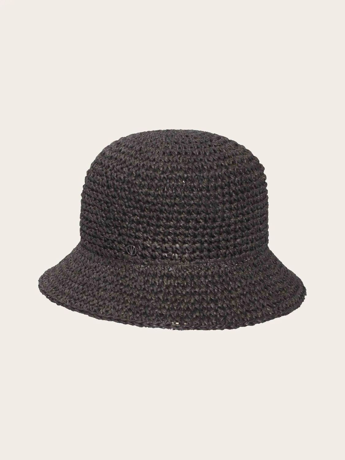 Small Brim Crocheted Bell Hat - Black
