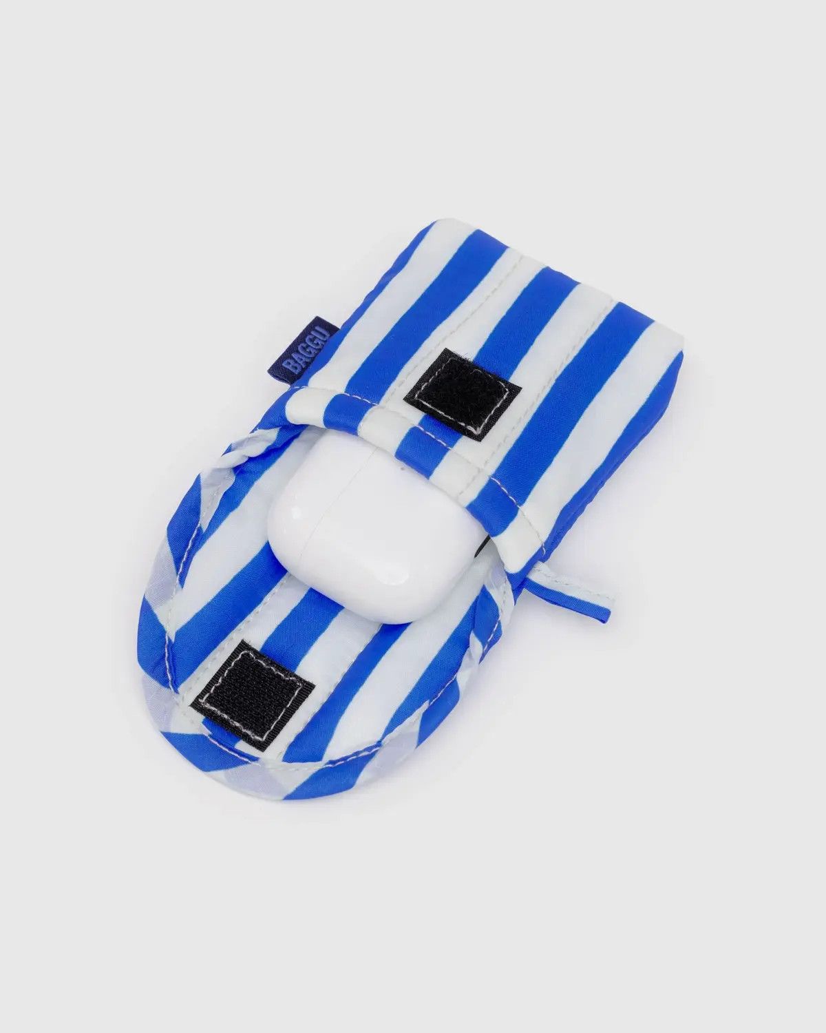 Puffy Earbuds Case Blue Painted Stripe