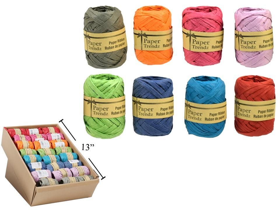 Paper Raffia Ribbon 33 Feet Assorted