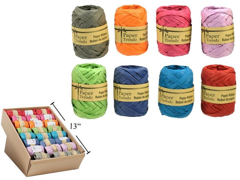 Paper Raffia Ribbon 33 Feet Assorted