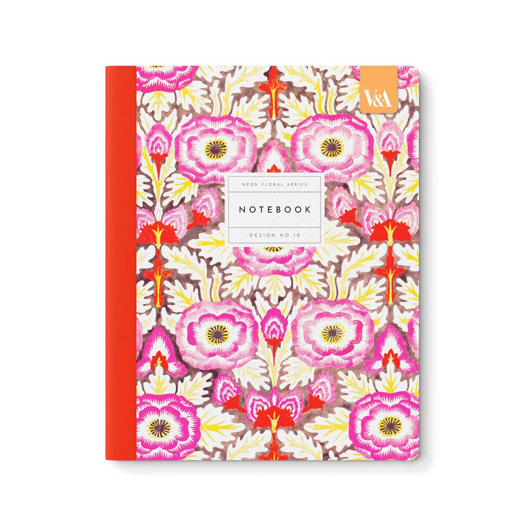 Neon Floral Symmetrical Primrose Exercise Book